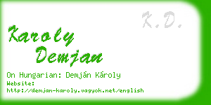 karoly demjan business card