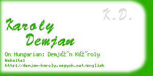 karoly demjan business card